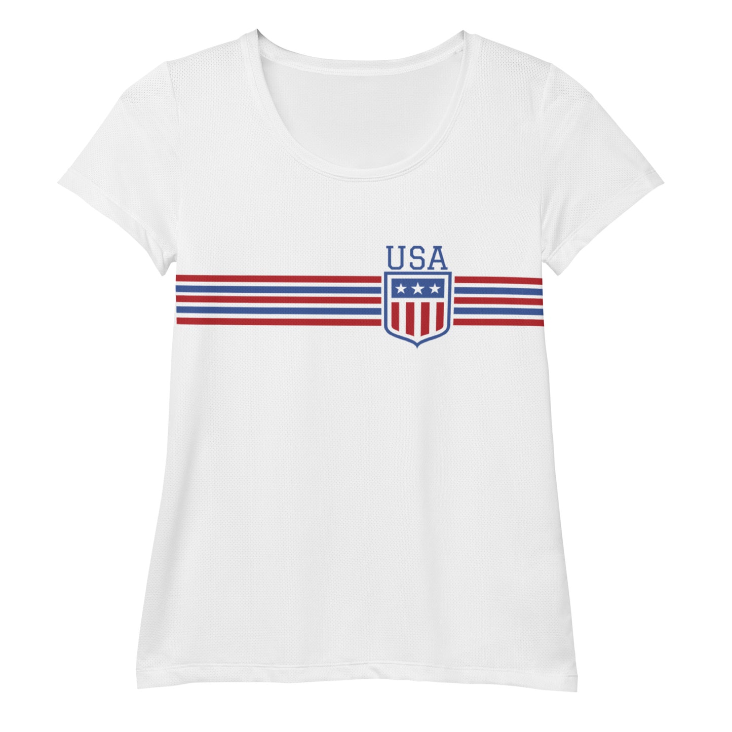 Retro USA Team Women's Athletic T-shirtT-ShirtRetro USA Team Women's Athletic T-shirtThis t-shirt easily combines comfort and style—the sports mesh fabric with moisture management is sure to keep any athlete dry and comfortable during exercise, while the