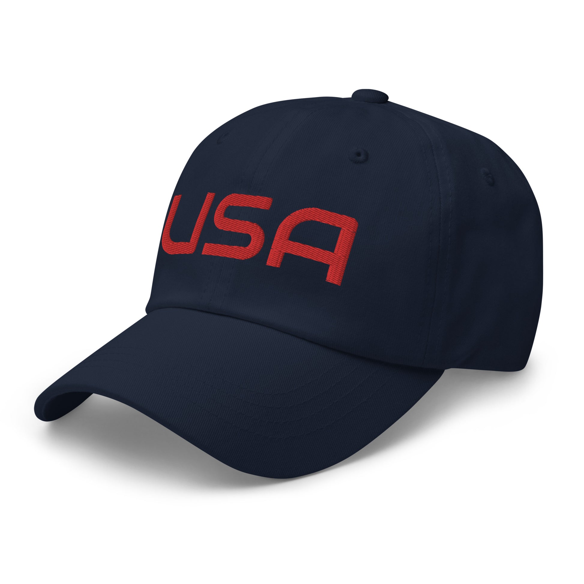 USA Dad HatHatUSA Dad HatDad hats aren't just for dads. This one's got a low profile with an adjustable strap and curved visor. • 100% chino cotton twill • Green Camo color is 35% chino cotton twill, 65% polyester • Unstructured, 6-panel, low-profile • 6