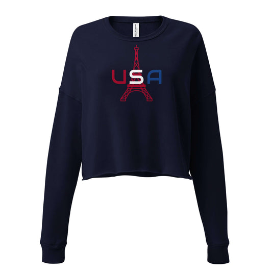 USA Paris Crop Sweatshirt