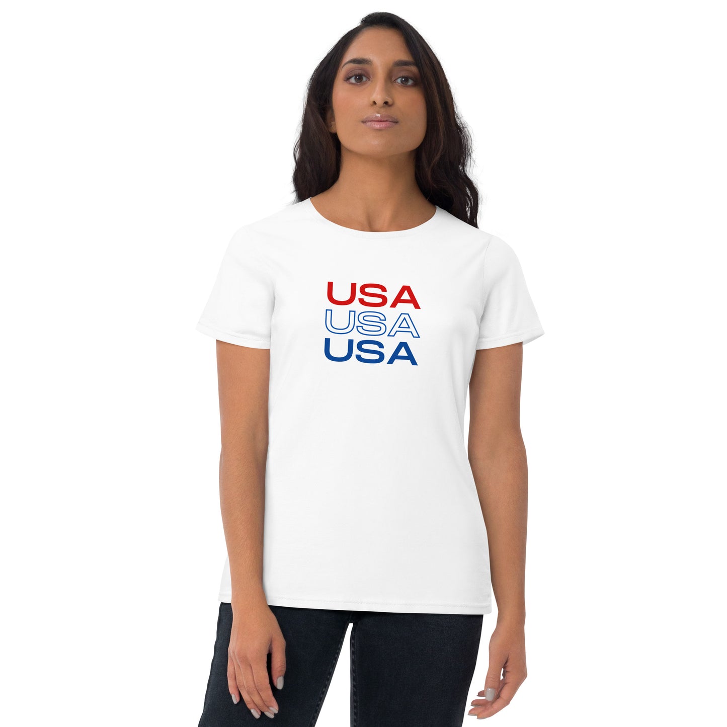 USA, USA, USA Women's T-shirt