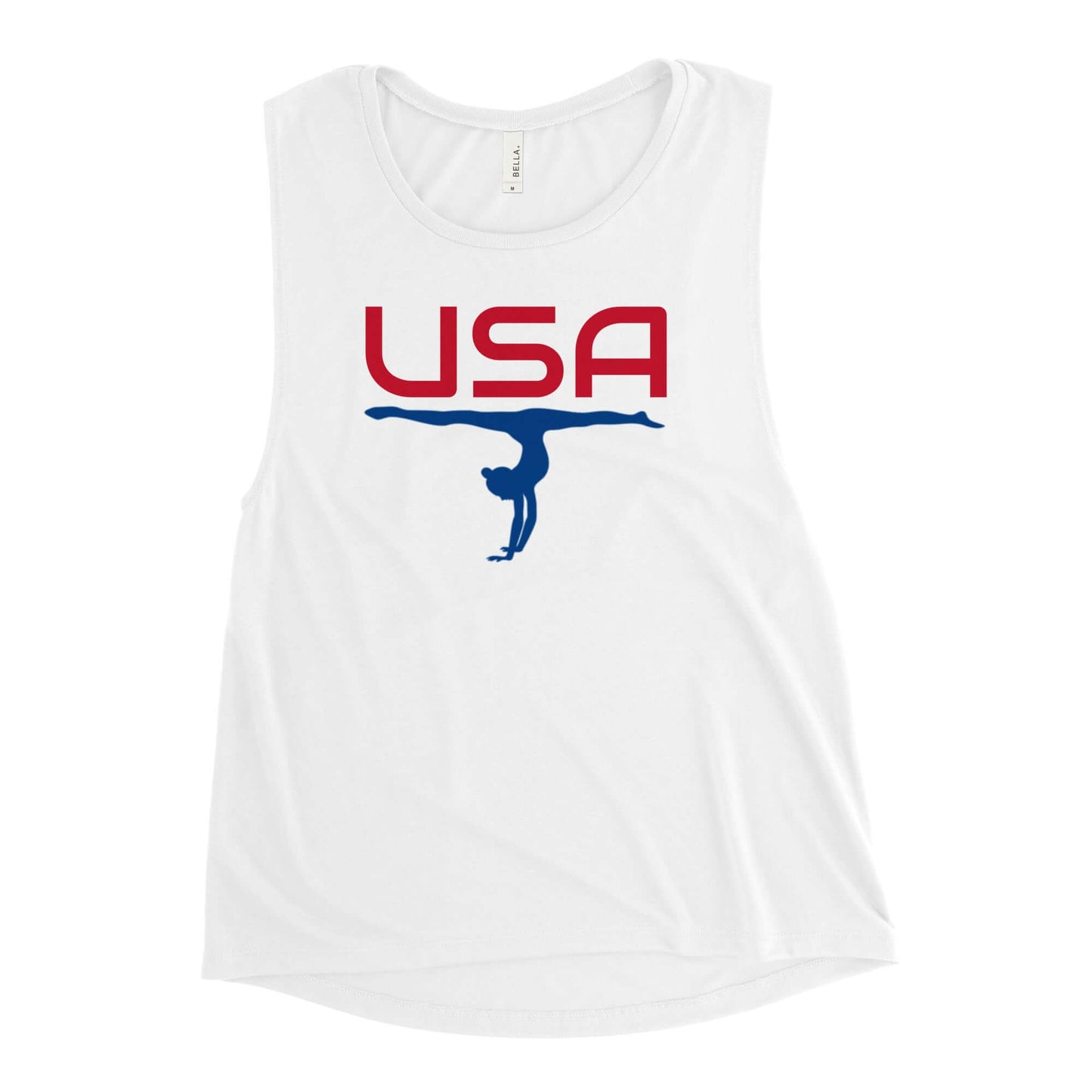 USA Gymnastics Ladies’ Muscle TankTankUSA Gymnastics Ladies’ Muscle TankThis comfortable muscle tank is soft and flowy with low cut armholes for a relaxed look. • 65% polyester, 35% viscose • Athletic Heather is 52% polyester, 48% viscose • Black Heather