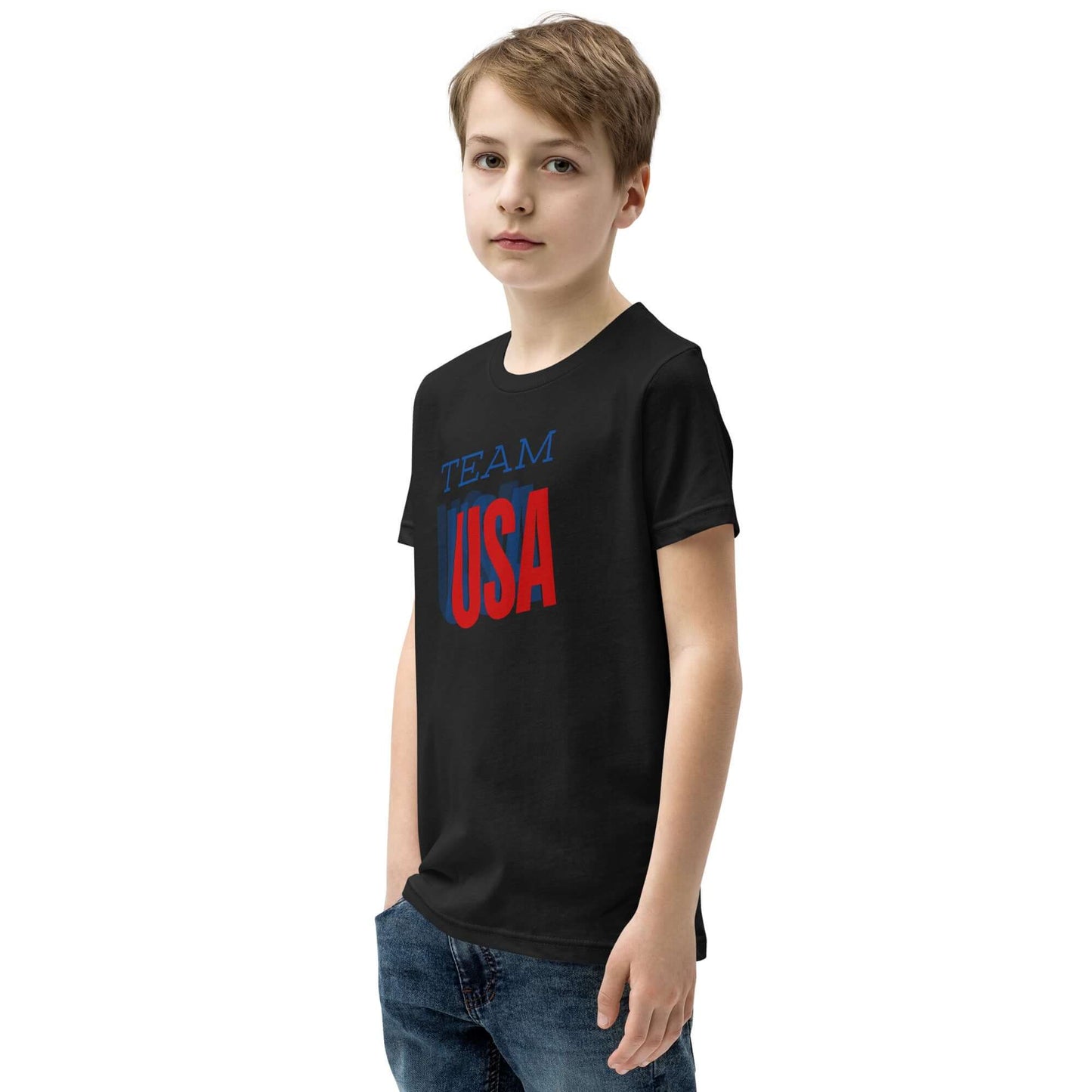 USA Youth Short Sleeve T-ShirtT-ShirtUSA Youth Short Sleeve T-ShirtThis is the tee that you've been looking for, and it's bound to become a favorite in any youngster's wardrobe. It's light, soft, and comes with a unique design that stands out from the cro